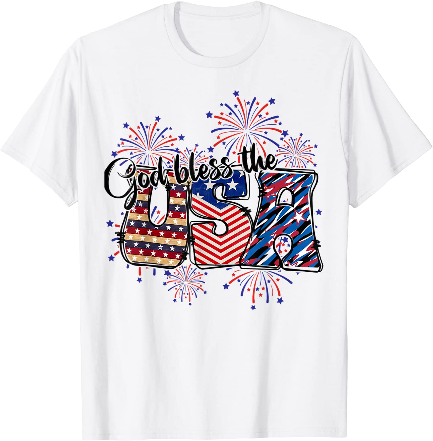 God Bless The USA, Fireworks 4th Of July Costume Classic Shirt
