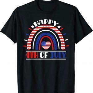 Happy 4th Of July American Flag Rainbow USA Patriotic 2022 Shirt