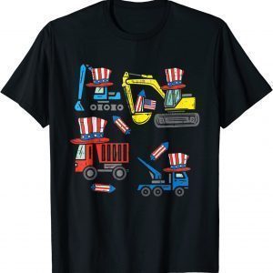 Happy 4th Of July Crane Truck Construction 2022 Shirt