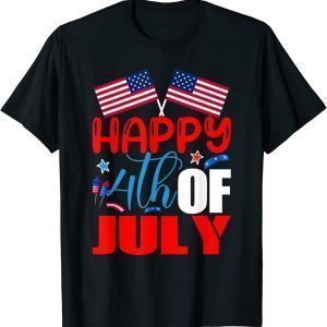 Happy 4th of July Independence Day USA American Flag T-Shirt