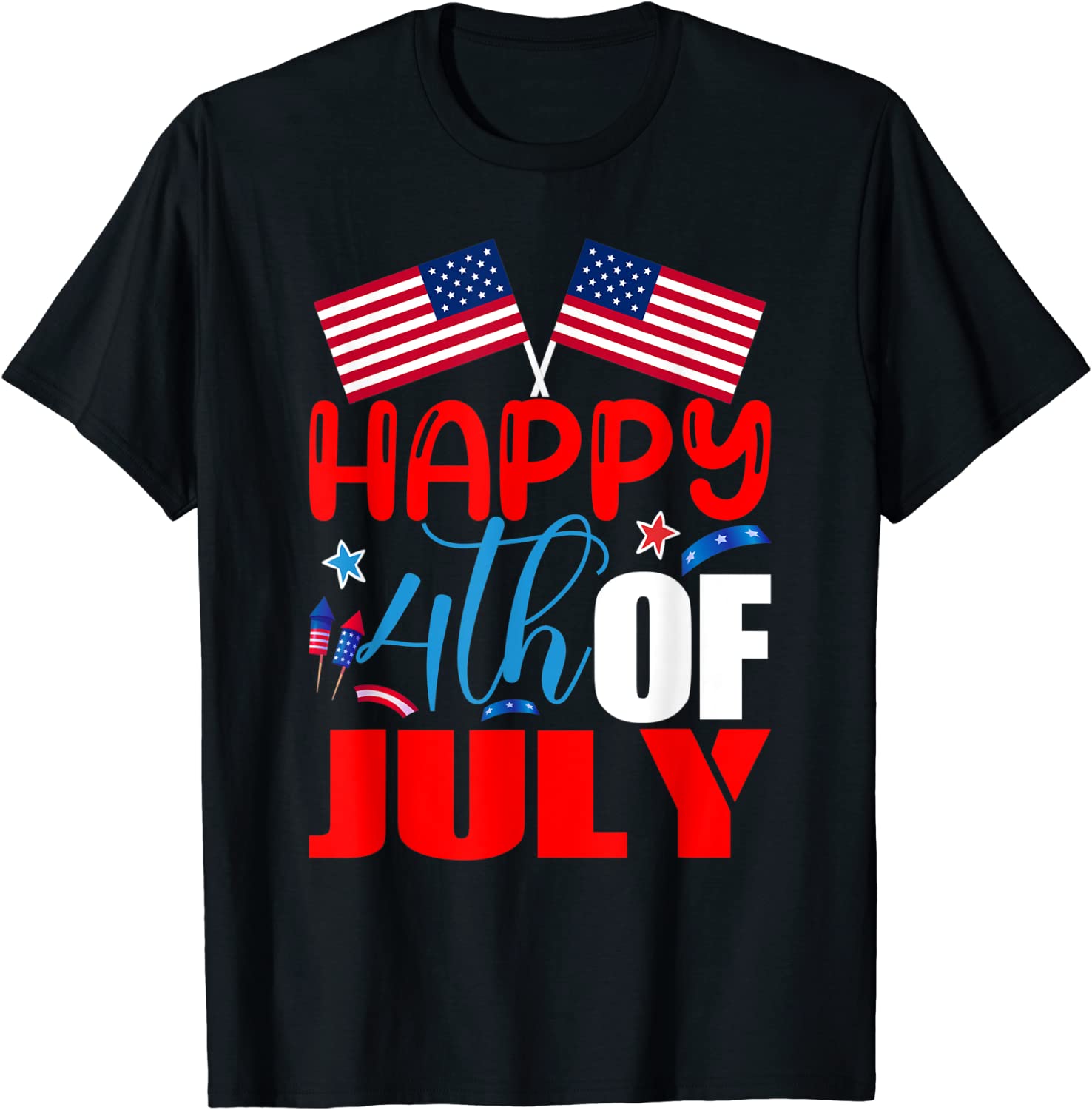 Happy 4th of July Independence Day USA American Flag T-Shirt