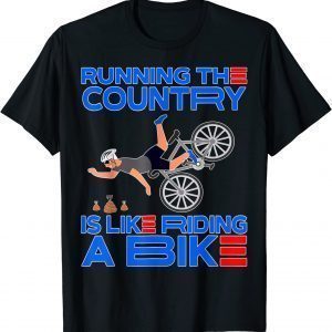 Happy 4th of July Joe Biden falling off bicycle Biden bike T-Shirt