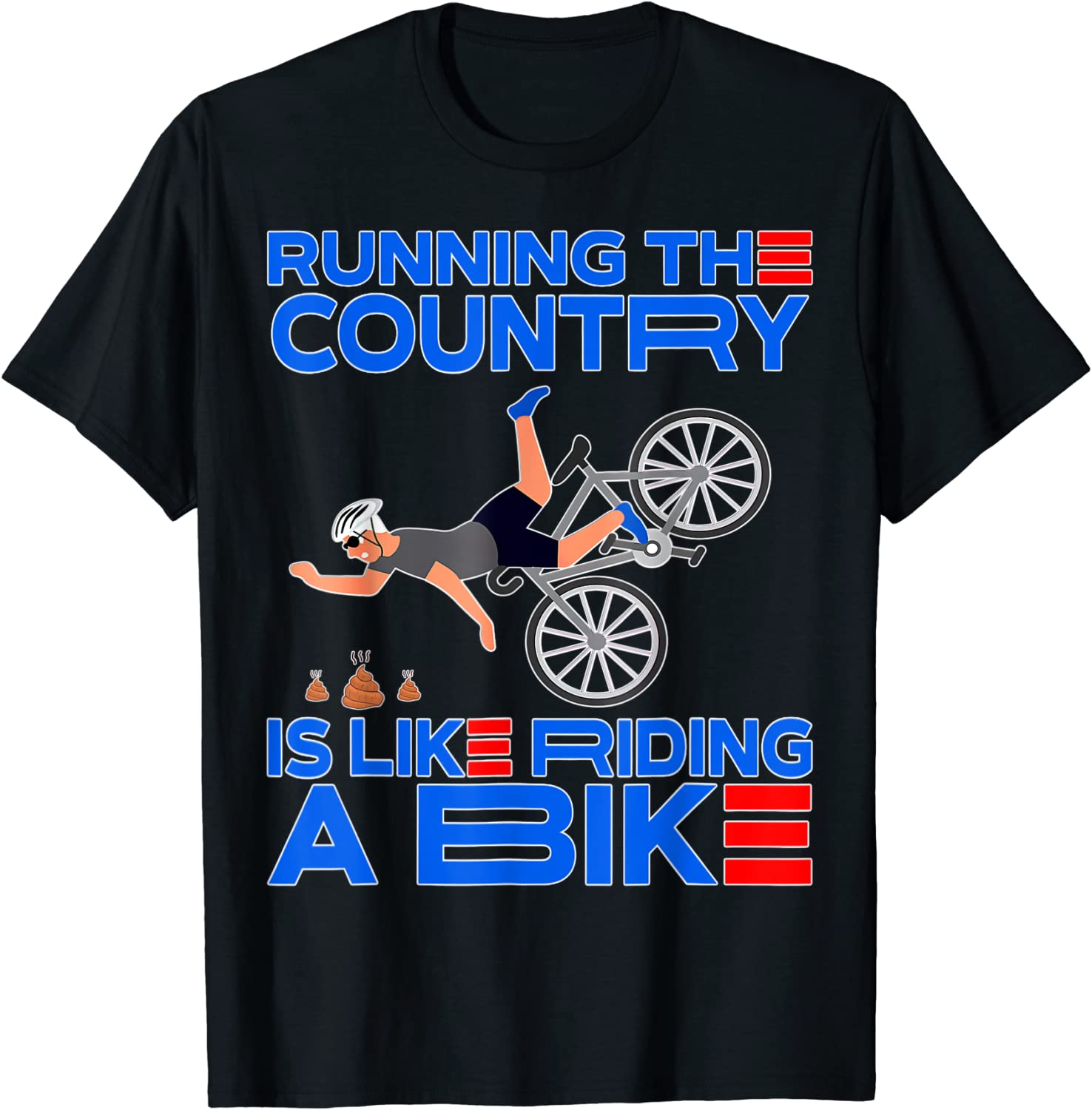 Happy 4th of July Joe Biden falling off bicycle Biden bike T-Shirt