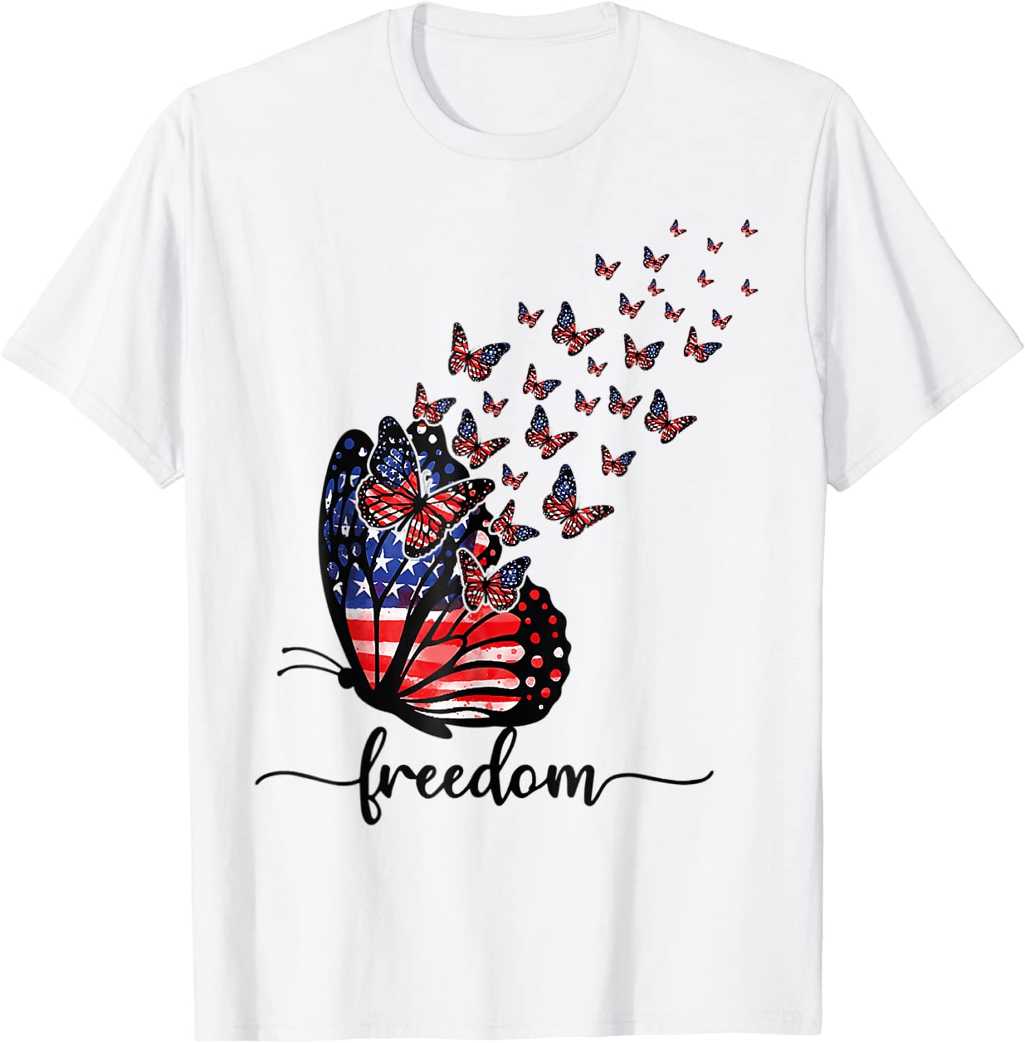 Happy Independence Day Usa Flag Freedom Butterfly 2022 Shirt