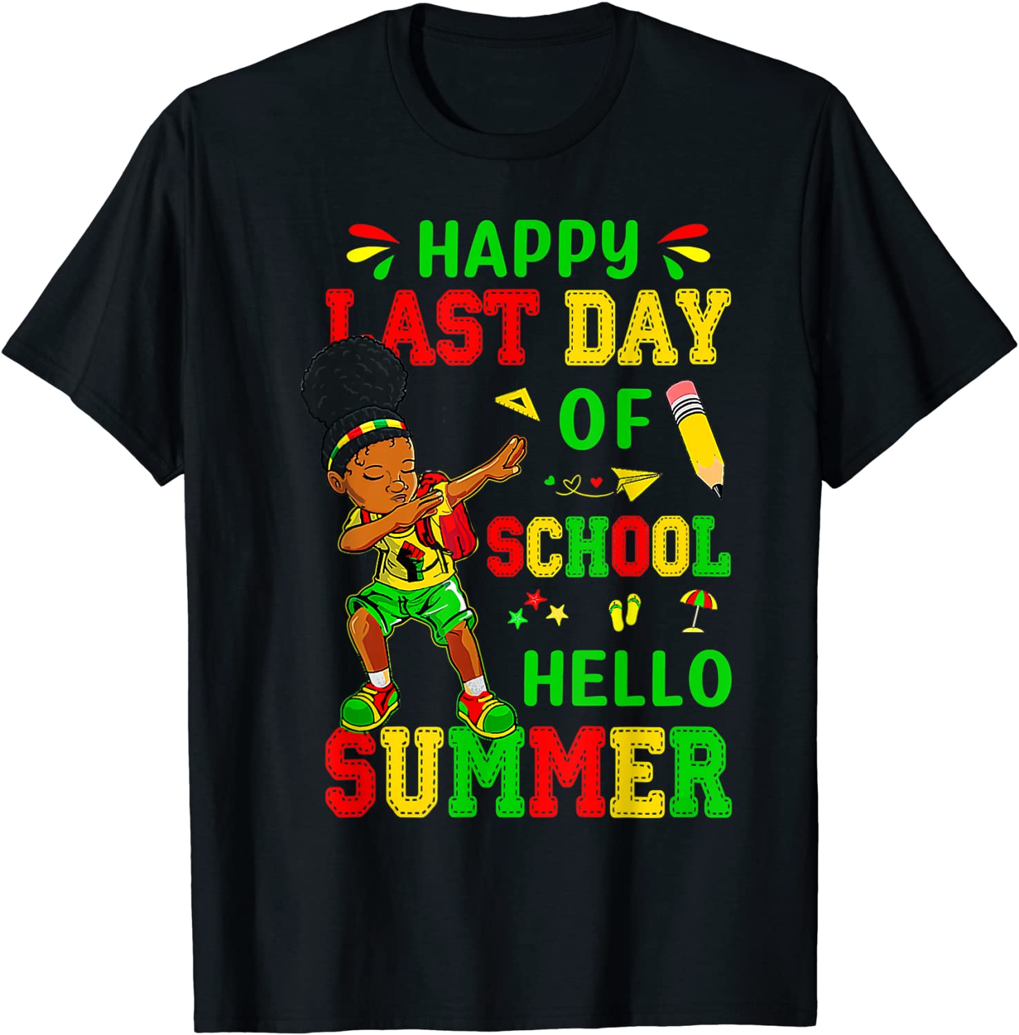 Happy Last Day Of School Dabbing Black girls Juneteenth T-Shirt