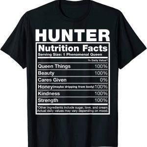 Hunter Nutrition Facts 2022 Shirt