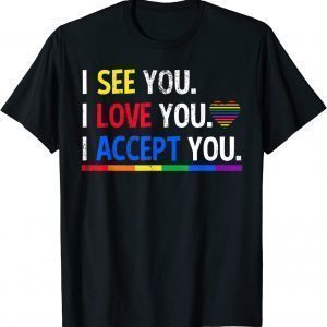 I see I love you I accept you - LGBTQ Ally Gay Pride T-Shirt