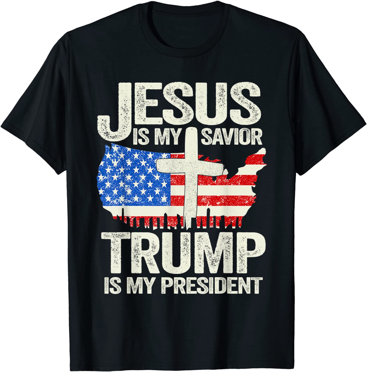 Jesus Is My Savior Trump Is My President America Flag 4th of 2022 Shirt