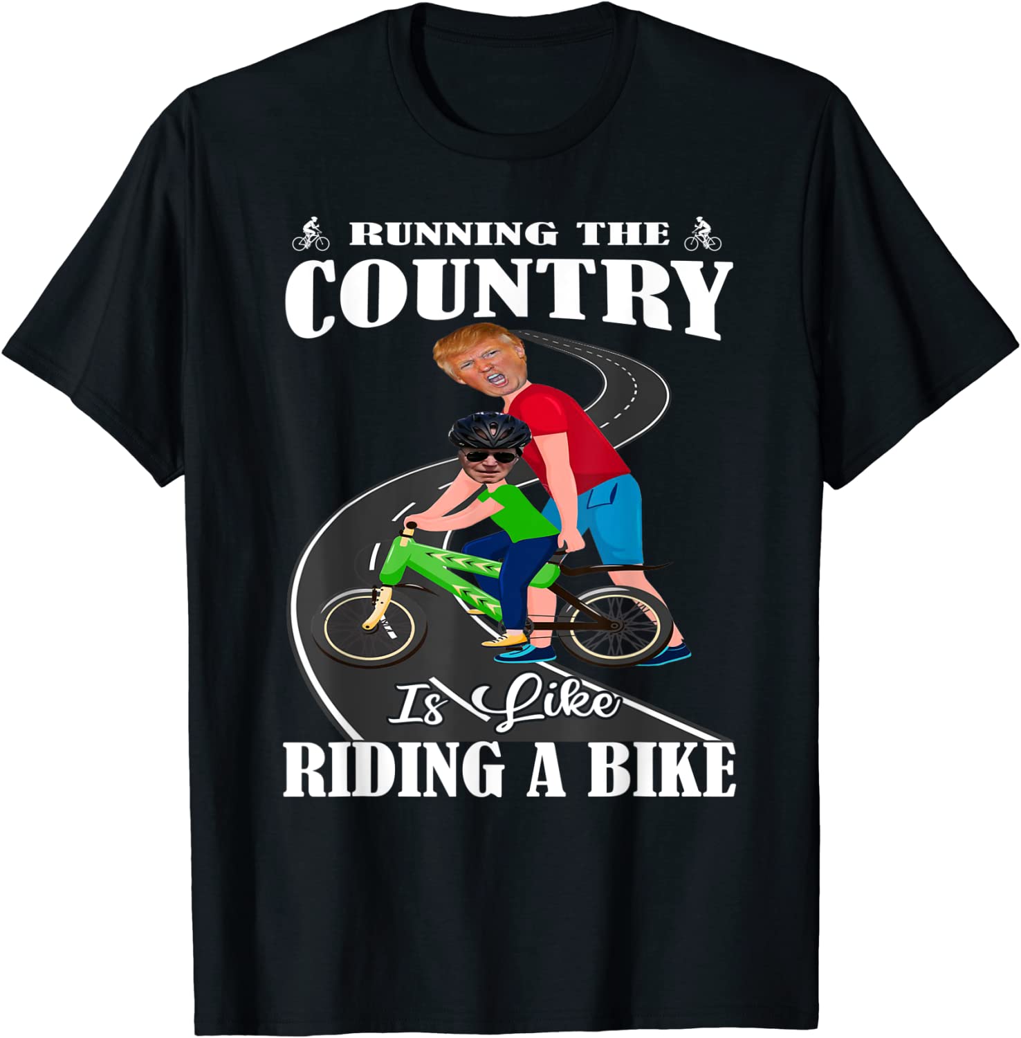 Joe Biden falling off his bicycle Trump Teacher T-Shirt