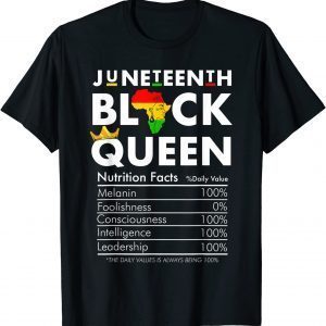 Juneteenth Womens Black Queen Nutritional Facts 4th Of July 2022 Shirt