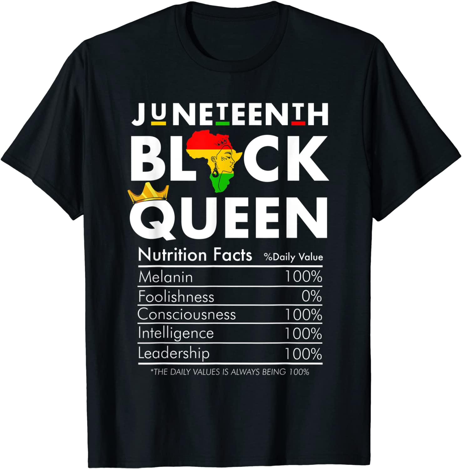 Juneteenth Womens Black Queen Nutritional Facts 4th Of July 2022 Shirt