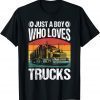 Just a Boy Who Loves Trucks Retro Truck lovers 2022 Shirt