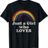 Just a Girl Who Loves Ally LGBTQ Pride Rainbow Lesbian Classic Shirt