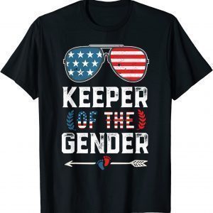 Keeper Of The Gender Reveal 4th Of July US Flag Sunglasses Classic Shirt