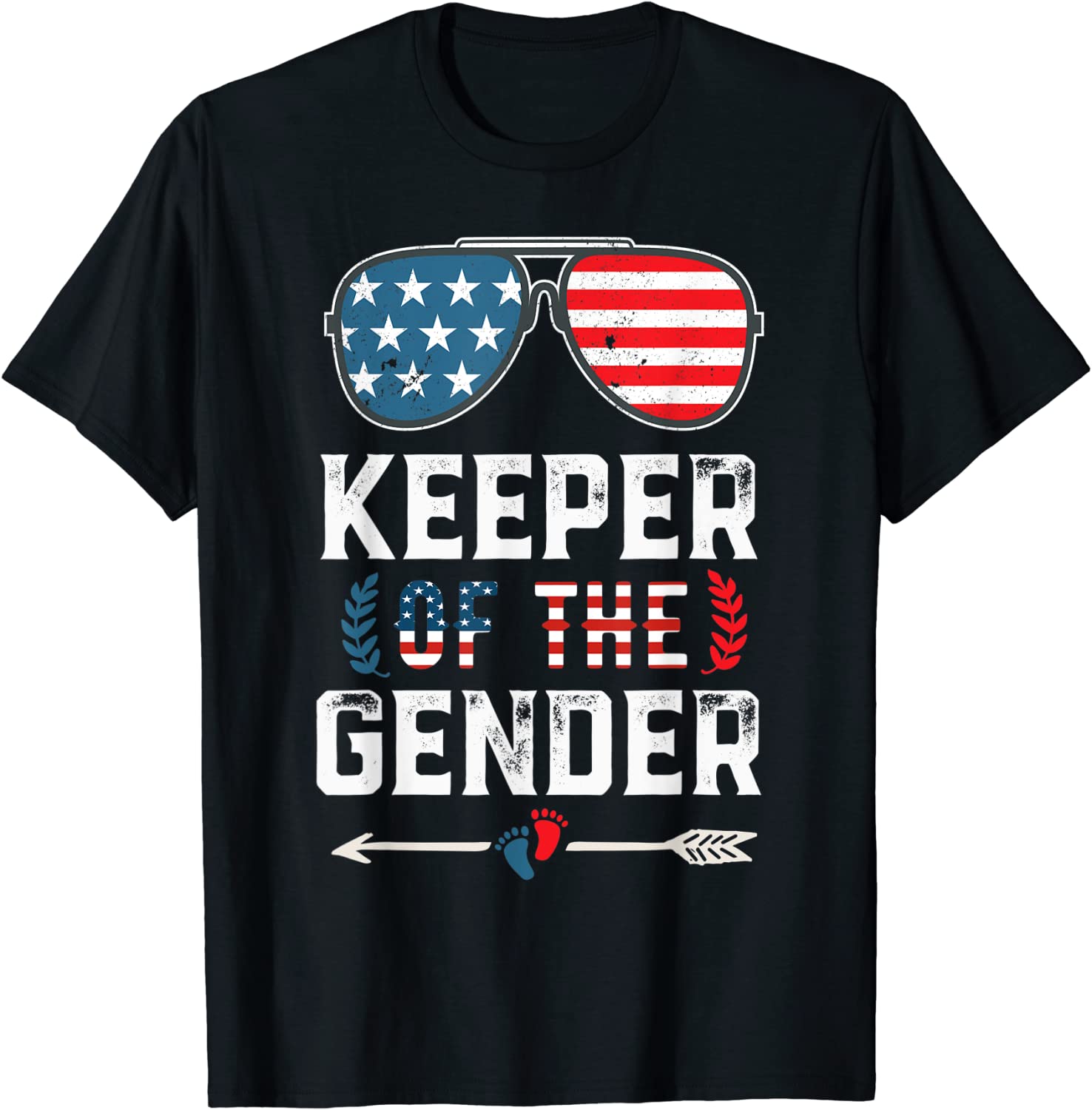Keeper Of The Gender Reveal 4th Of July US Flag Sunglasses Classic Shirt