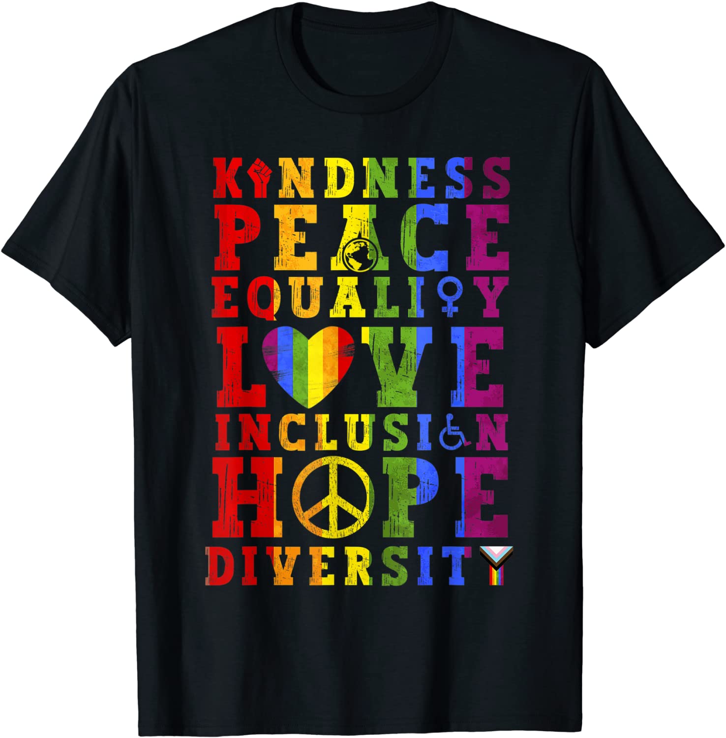 Kindness Equality Love LGBTQ Rainbow Flag Gay Pride Month 2022 Shirt