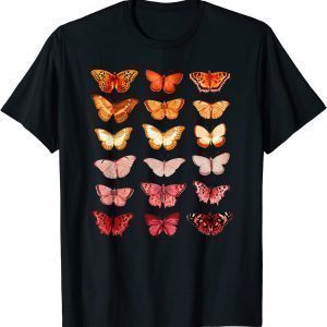 Lesbian Flag Color Butterfly Subtle Sapphic Pride Aesthetic Classic Shirt