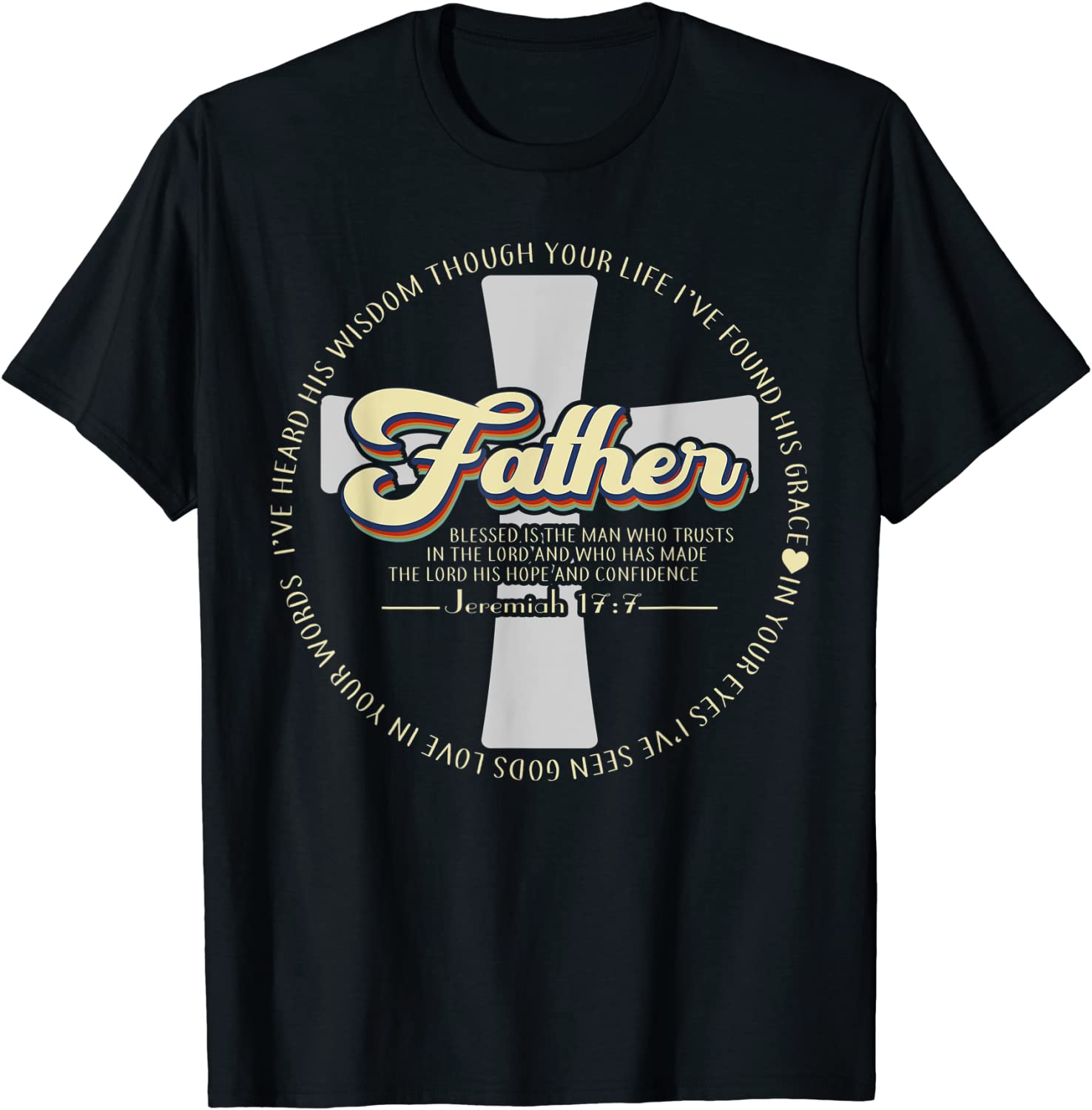 Retro Father's Day Religious Father Christian 2022 Shirt