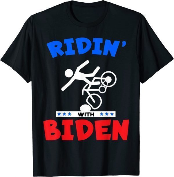 Ridin With Biden Joe Biden Falling Off Bicycle Meme 2022 Shirt