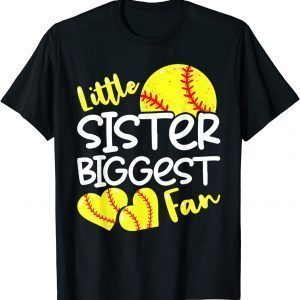 Softball Little Sister Biggest Fan Classic Shirt