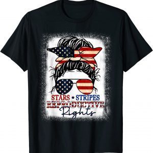 Stars Stripes Reproductive Rights Bleached 4th of July Classic Shirt