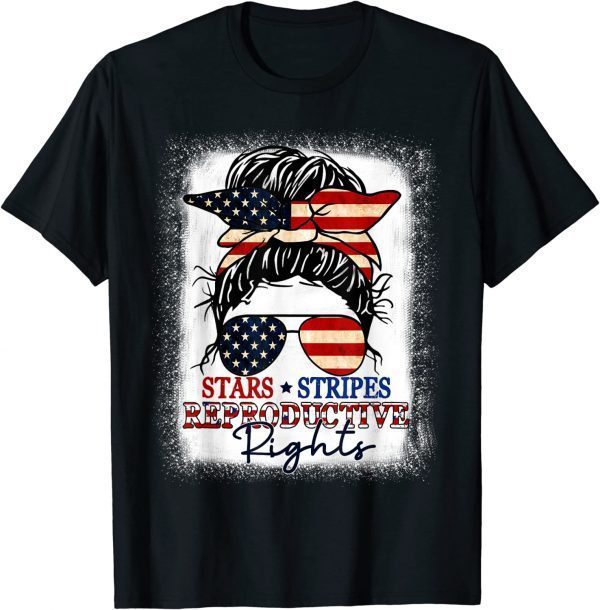 Stars Stripes Reproductive Rights Bleached 4th of July Classic Shirt