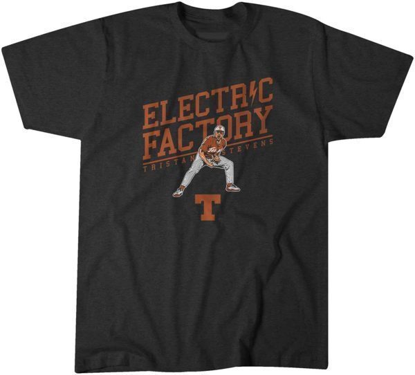 TEXAS BASEBALL: TRISTAN STEVENS ELECTRIC FACTORY Tee Shirt