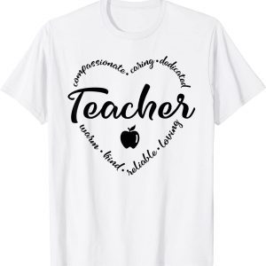 Teacher Heart Typography Funny Teacher Back To School Classic Shirt