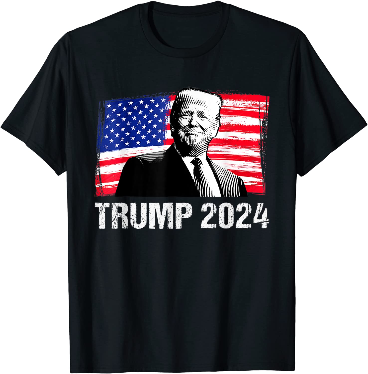 Trump 2024 American Flag 2024 Election Republican Support T-Shirt