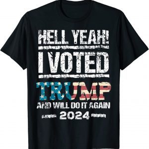 Trump 2024 I Voted Trump Flag Tee MAGA Patriot Party, 4th Limited Shirt