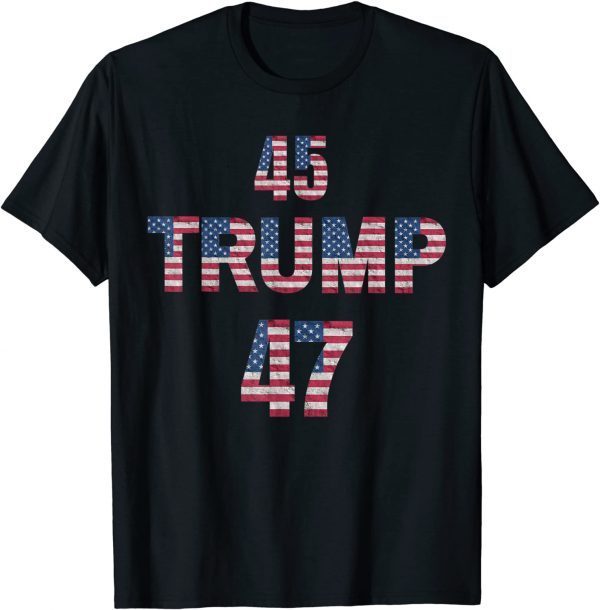 Trump 2024 Voting 45 To 47 Political Vote Election Flag US Classic Shirt