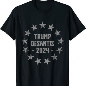 Trump DeSantis 2024 Distressed Stars T-Shirt