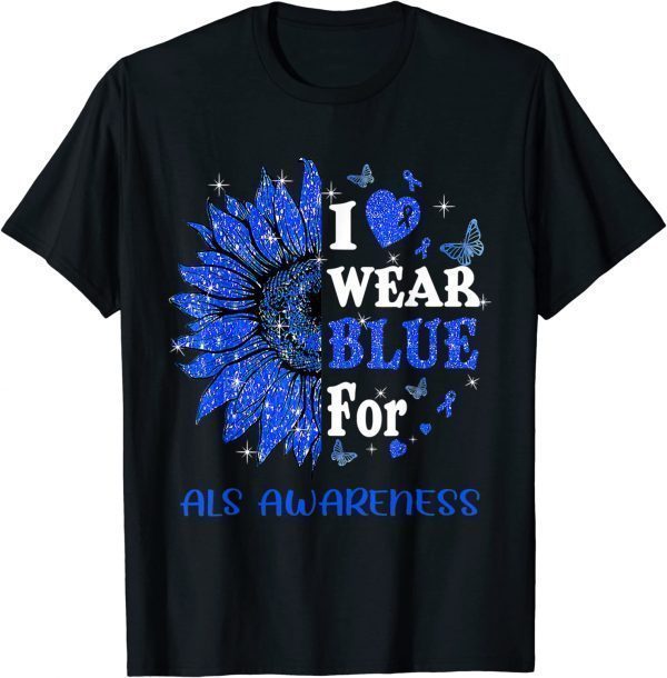 Twinkle Heart Sunflower Als Awareness T-Shirt