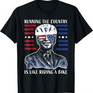 US Flag Merry 4th Of July Biden Bike Bicycle Falls Off Classic Shirt