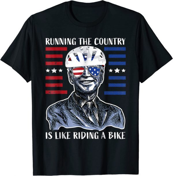 US Flag Merry 4th Of July Biden Bike Bicycle Falls Off Classic Shirt