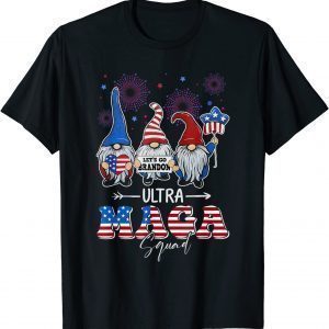 Ultra MAGA Anti Biden US Flag Pro Trump Gnome 4th Of July 2022 Shirt