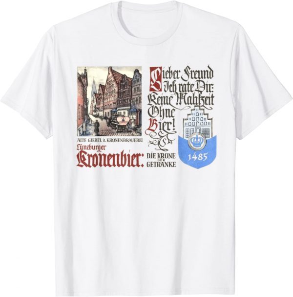 Vintage Luneburg Germany Beer Advertisement T-Shirt