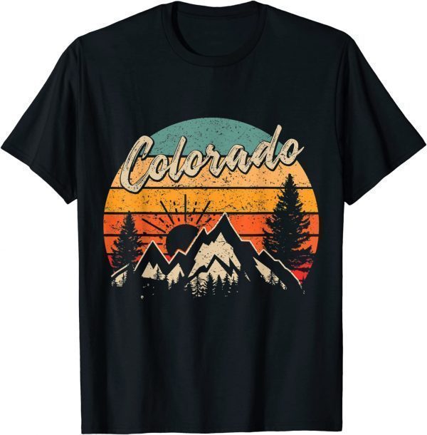 Vintage Retro Colorado 4th Of July Mountains Mountaineer USA 2022 Shirt