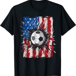 Vintage Soccer 4th of July USA American Flag 2022 Shirt
