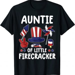 auntie of the little firecracker 4th of july matching Classic Shirt