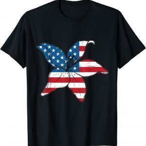 American Flag Lilly Flower Military 2022 Shirt