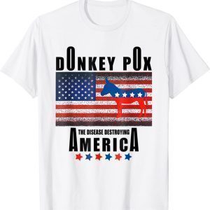 Anti Biden Donkey Pox The Disease Destroying America Us 2022 Shirt