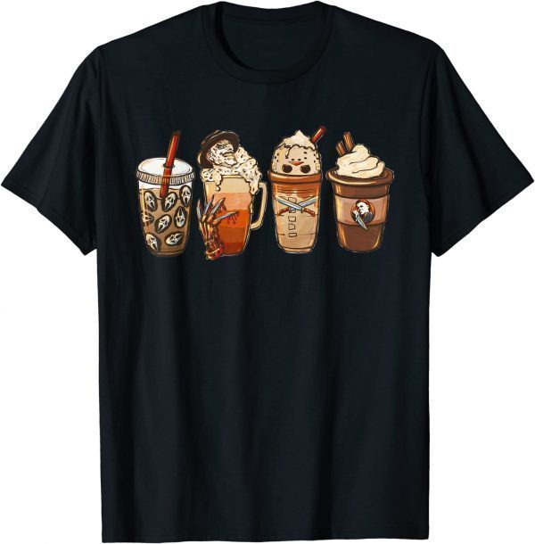 Autumn Fall Coffee Latte Cups Horrors & Ghost Halloween Days 2022 Shirt