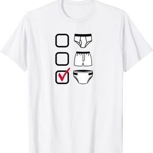 BRIEFS BOXERS DIAPERS Check Mark T-Shirt