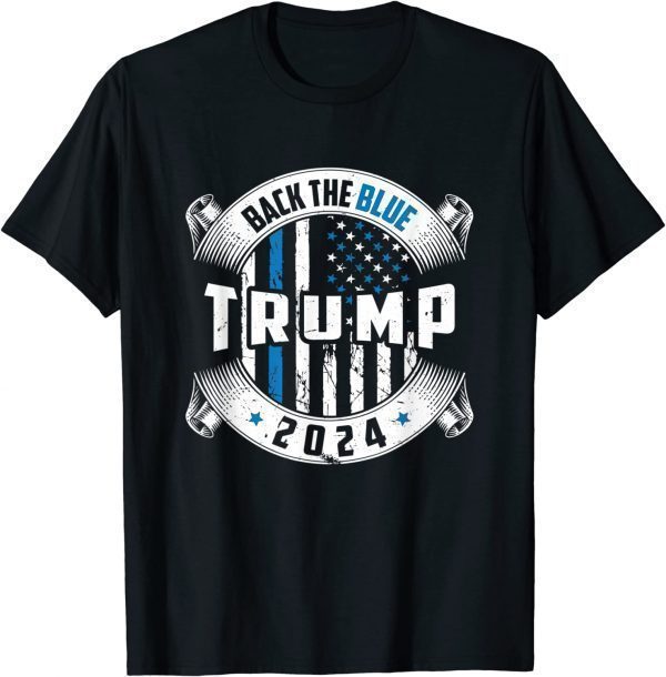 Back The Blue Trump 2024 Baseball USA American Flag 2022 Shirt