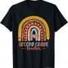 Back To School Second Grade Teacher Leopard Rainbow Classic Shirt