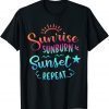 Beach Camping Sunrise Sunburn Sunset Repeat Summer Vacation 2022 Shirt