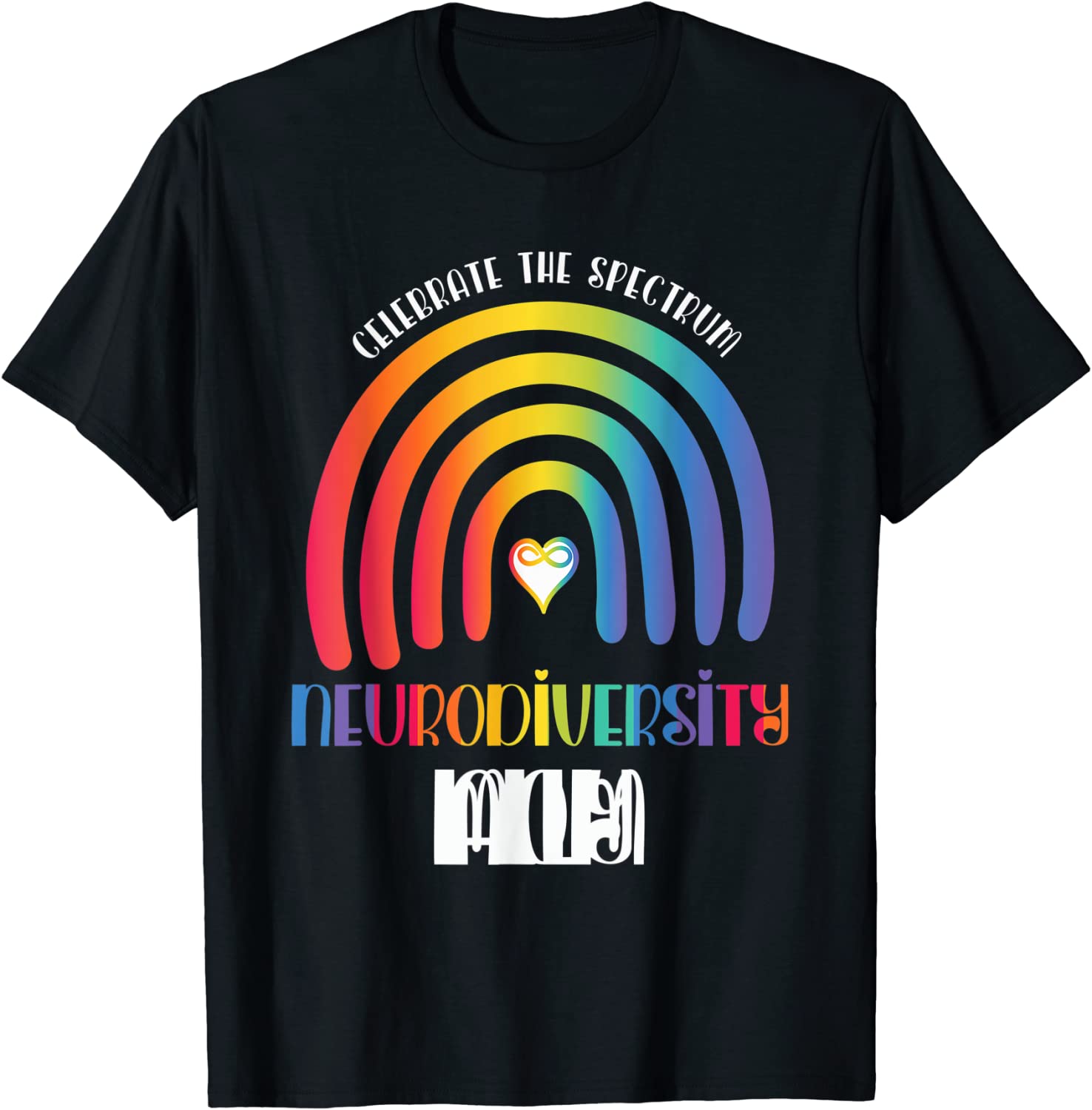 Boho Rainbow Proud Ally Neurodiversity Family Matching 2022 Shirt