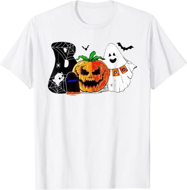 Boo Halloween Costume Spiders, Ghosts, Pumpkin & Witch Hat Classic Shirt