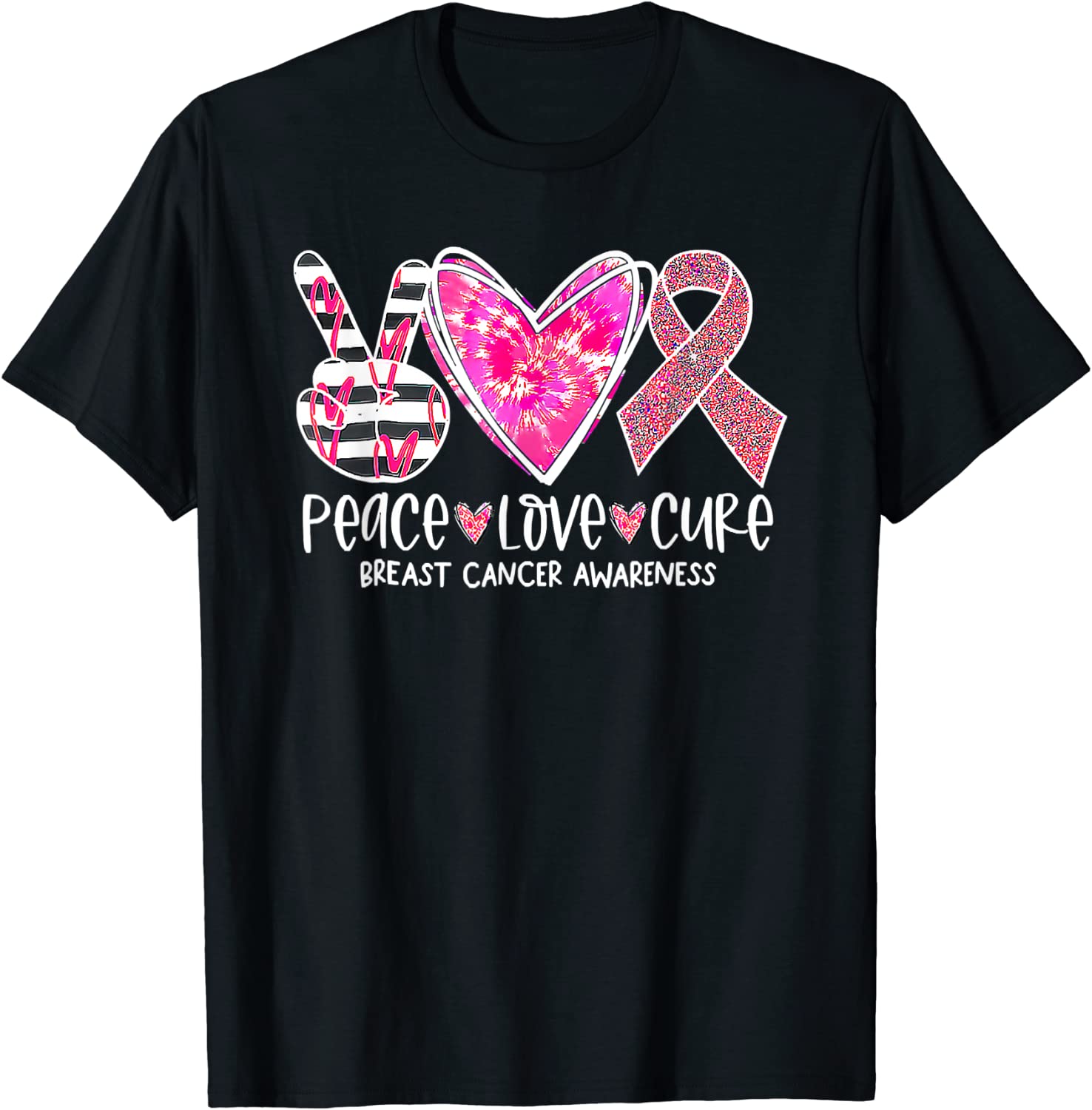 Breast Cancer Awareness Costume Pink Peace Love Cure 2022 ShirtBreast Cancer Awareness Costume Pink Peace Love Cure 2022 Shirt